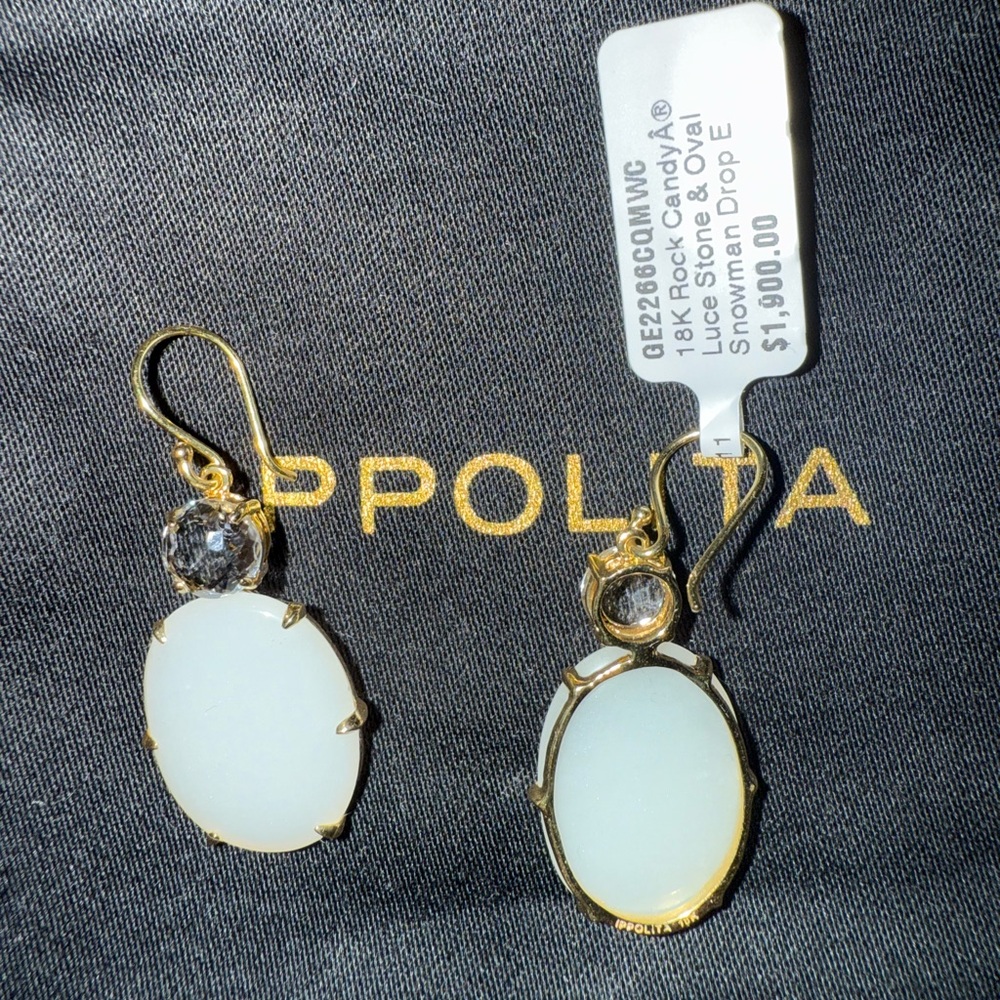 Ippolita Gold and White Earrings with Opalescent Stones